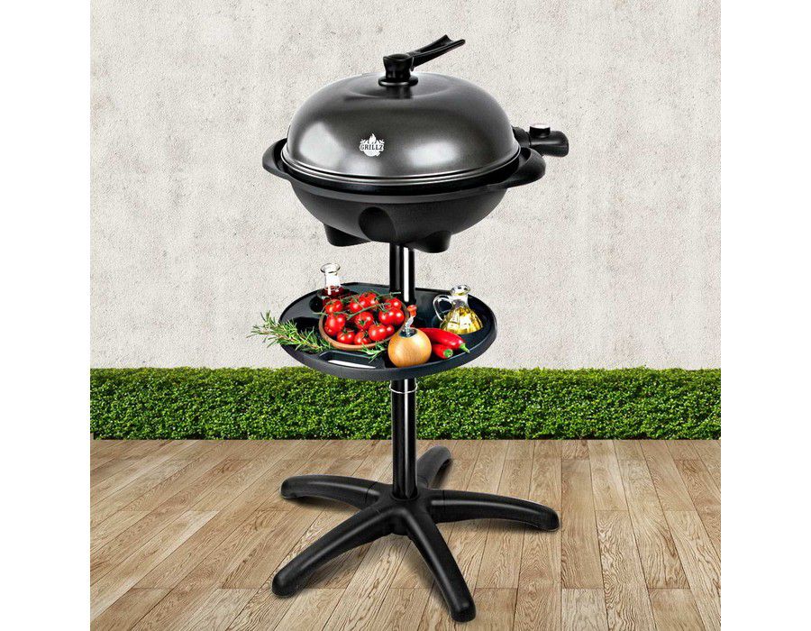 Buy BBQ Grill Barbeque Cooker Electric Portable + Stand + Tray + Lid
