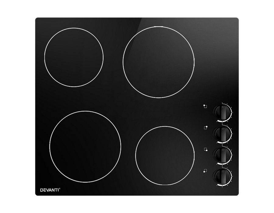 Cooktop Hot Plate Cooker (4-burner | 60cm) Electric Glass Black