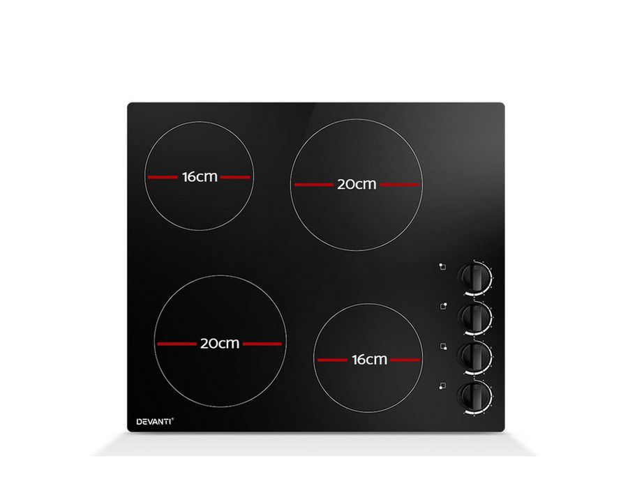 Cooktop Hot Plate Cooker (4-burner | 60cm) Electric Glass Black - Image 4