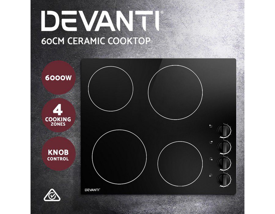 Cooktop Hot Plate Cooker (4-burner | 60cm) Electric Glass Black - Image 3