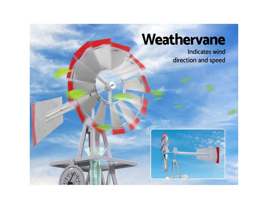 Windmill Backyard Outdoor Decoration (6ft) 12-blade Metal Frame - Image 4
