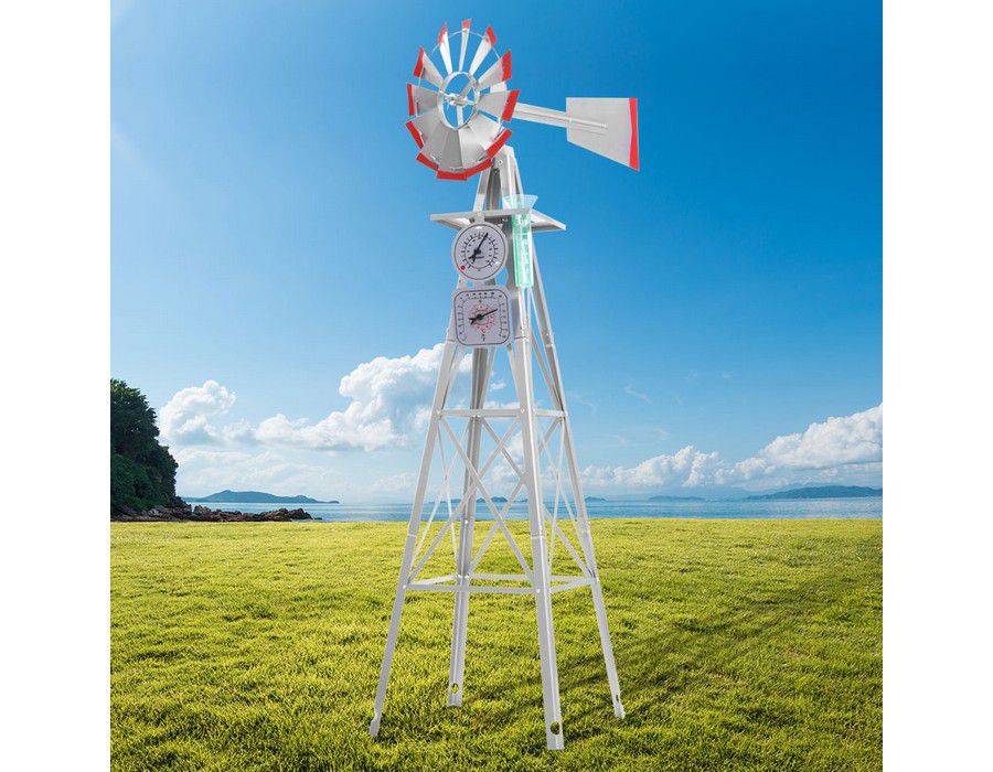 Windmill Backyard Outdoor Decoration (6ft) 12-blade Metal Frame - Image 2
