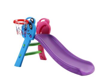 Kids Play Equipment Activity Game Slide Basketball + Ball + Pump