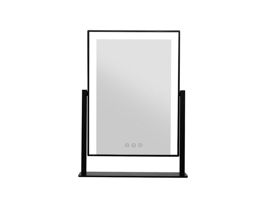 Mirror Makeup Beauty Glass Metal Touch Control LED Light Black - Image 4