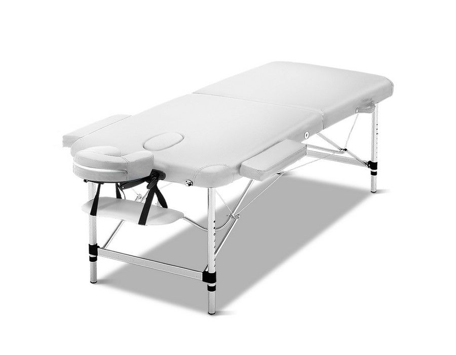 Massage Table Therapy Board Portable Adjustable White + Bag