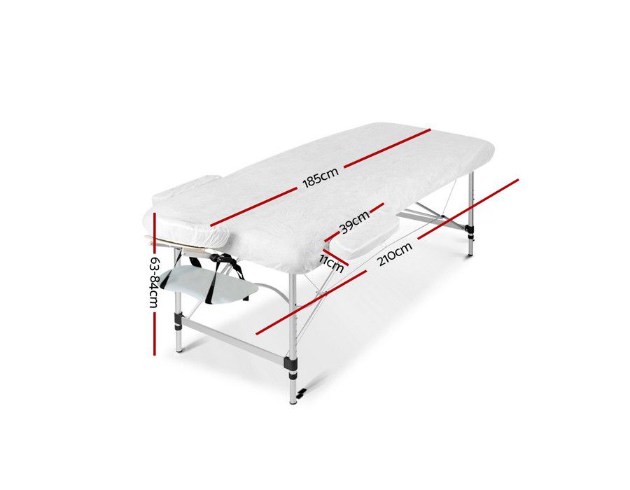 Massage Table Therapy Board Portable Adjustable White + Bag - Image 2