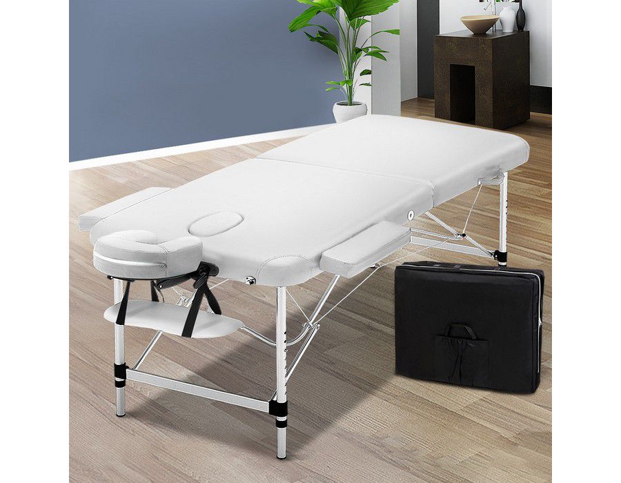 Massage Table Therapy Board Portable Adjustable White + Bag - Image 5