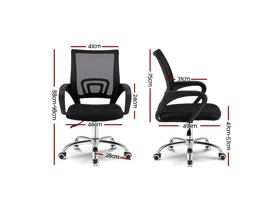 Office Chair Computer Seating Mid-back Mesh Black - Image 5