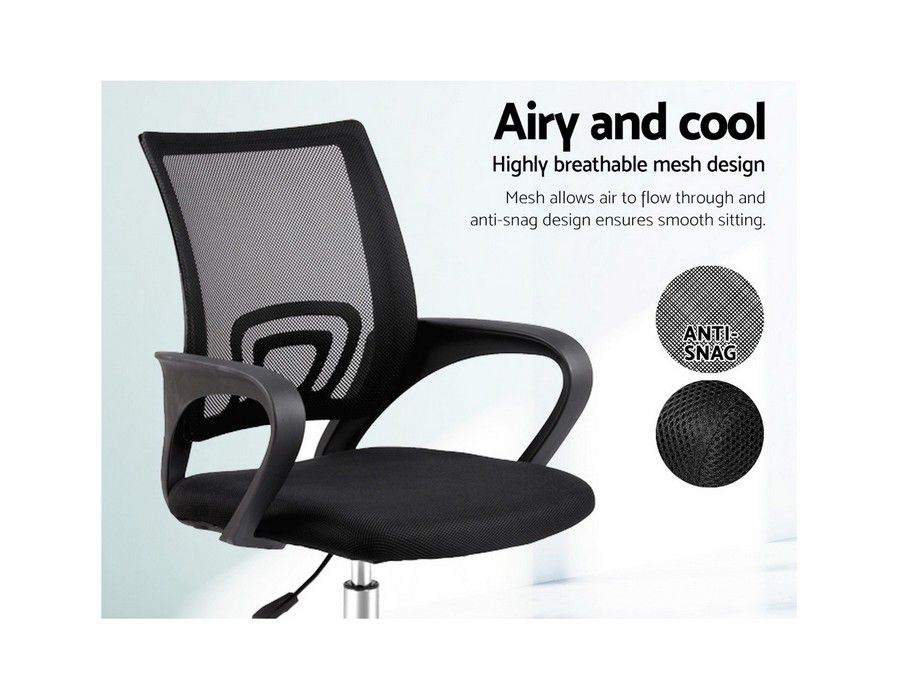 Office Chair Computer Seating Mid-back Mesh Black - Image 3