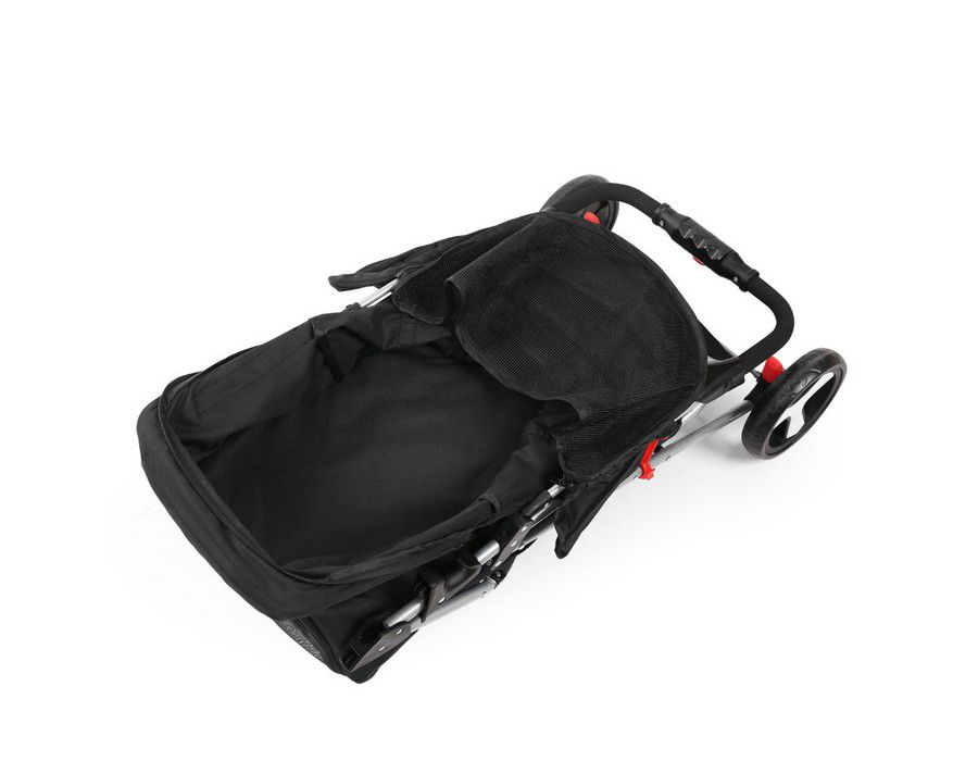 Pet Stroller Carrier Pram Steel Frame Black - Image 4