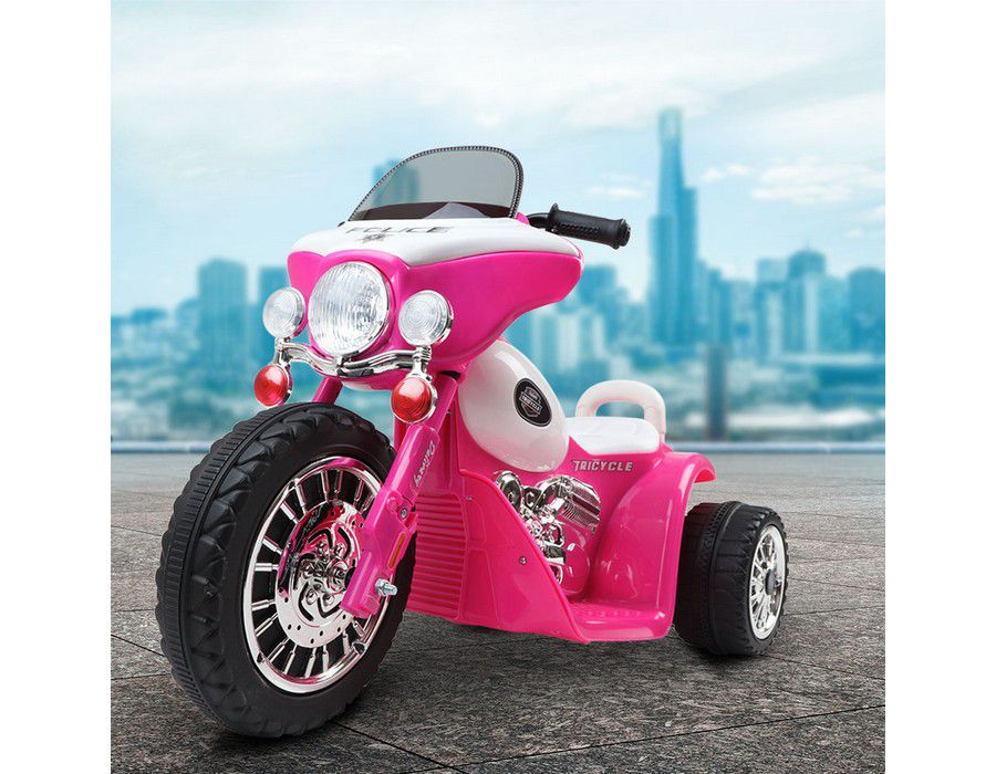 Kids Ride-on Motorbike Toy (3-wheels) Harley Style Pink - Image 2
