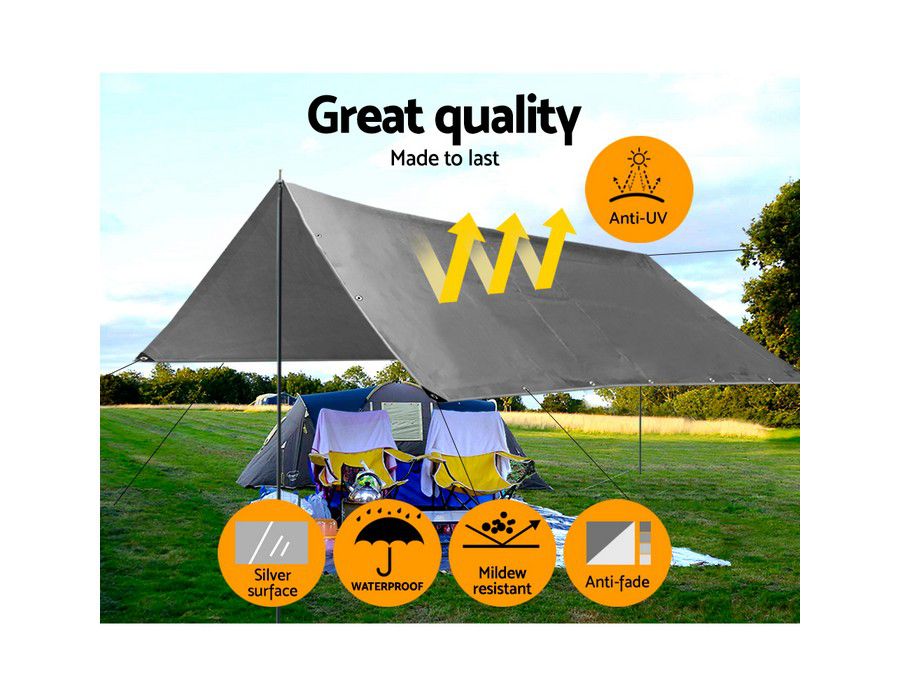 Tarpaulin Protector Cover (7.3x6m) Silver - Image 3
