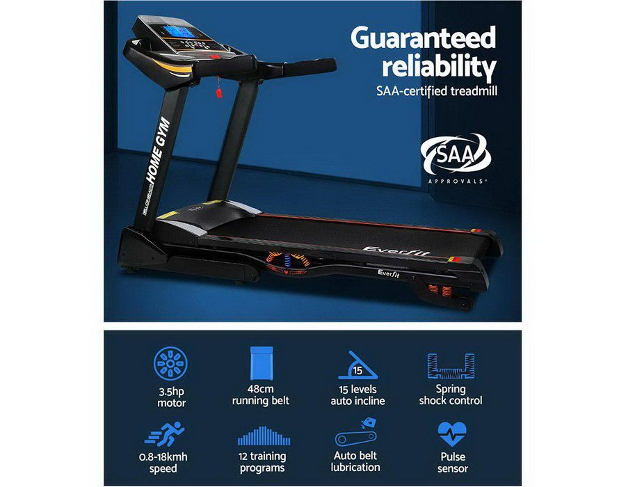 Treadmill Exercise Equipment (18-speed) Black - Image 3