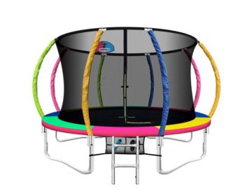 Trampoline Bouncing Pad (12ft Round) with Basketball Hoop