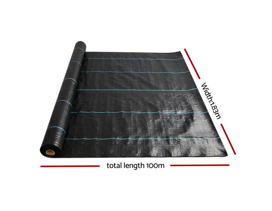 Weedmat Weed Control Gardening Matting (100x1.83m) Black - Image 2