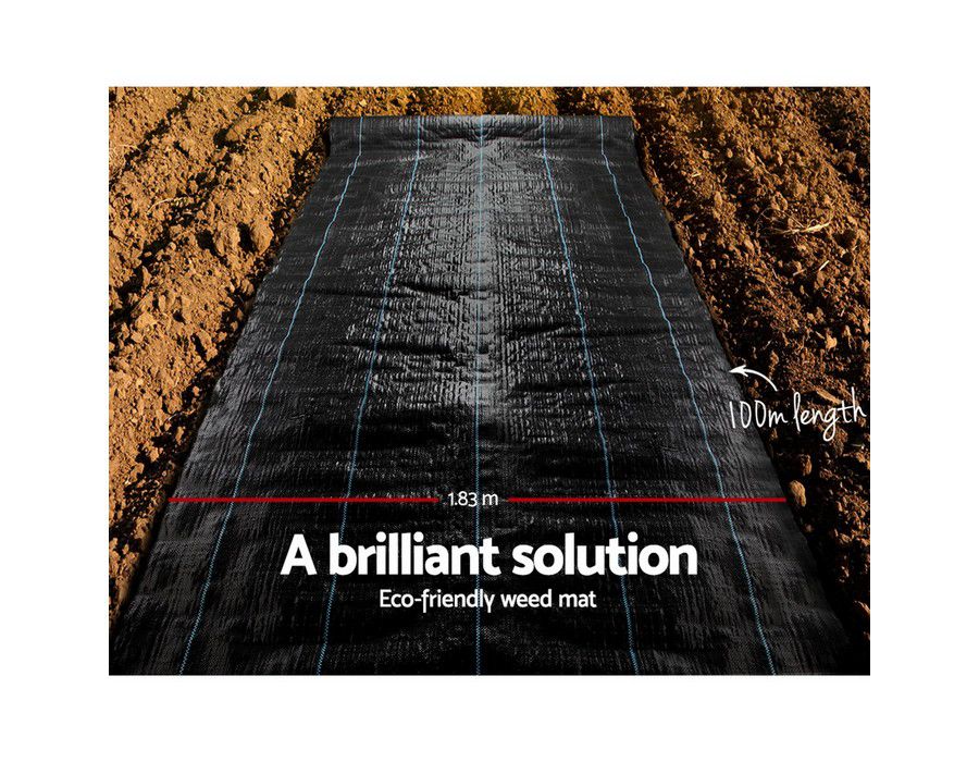 Weedmat Weed Control Gardening Matting (100x1.83m) Black - Image 4