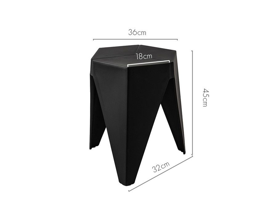 Stool Seating (Set of 2) Stackable Black - Image 2