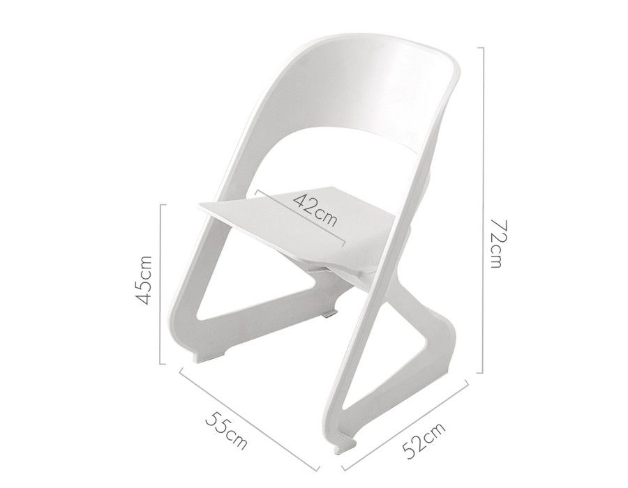 Dining Chair Dinner Seating (Set of 4) Stackable White - Image 2