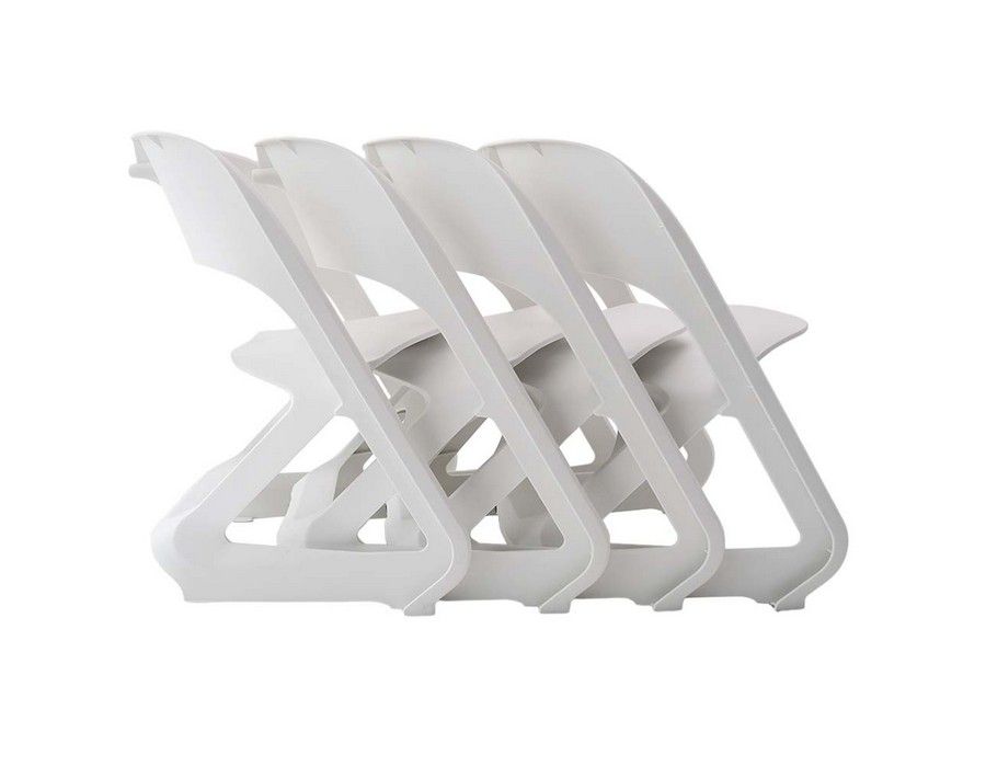 Dining Chair Dinner Seating (Set of 4) Stackable White - Image 3