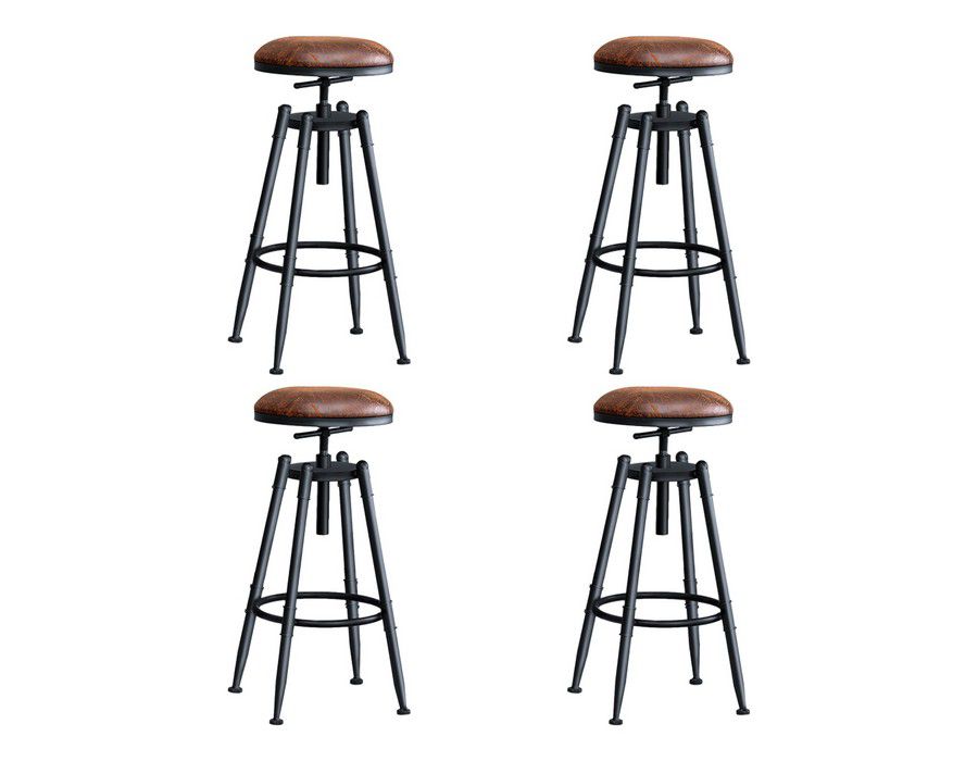 Buy Bar Stool Counter Seat (Set of 4) Industrial Style Swivel O27615