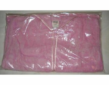 Kids Hooded Bathrobe 100% COTTON Pink Towel Size:2 Pink Satin Trim Belt Pockets