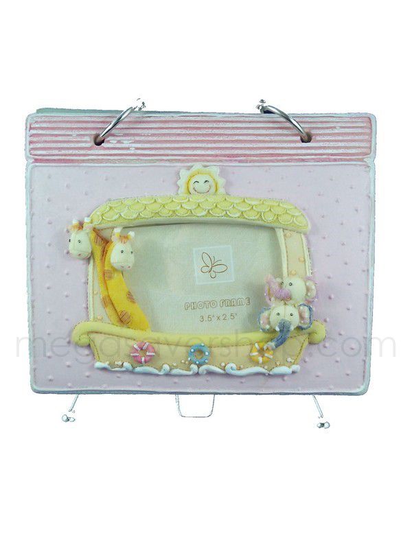 Photo Album Frame Stand Noah's Ark Pink - Image 2