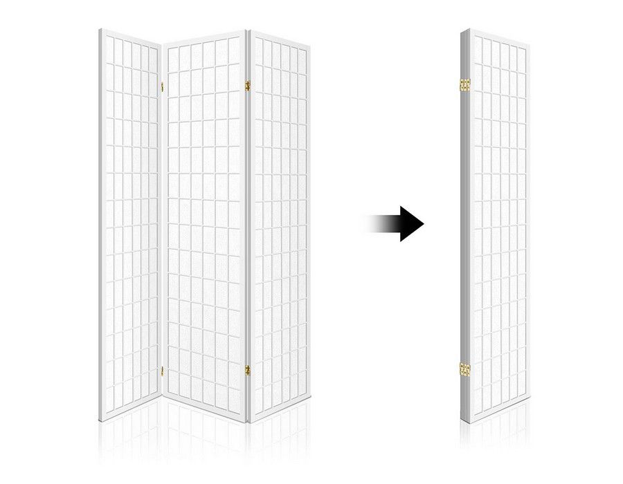 Buy Room Divider Stylish Privacy Screen Partition (3panel) Wooden White A271527549 Mega