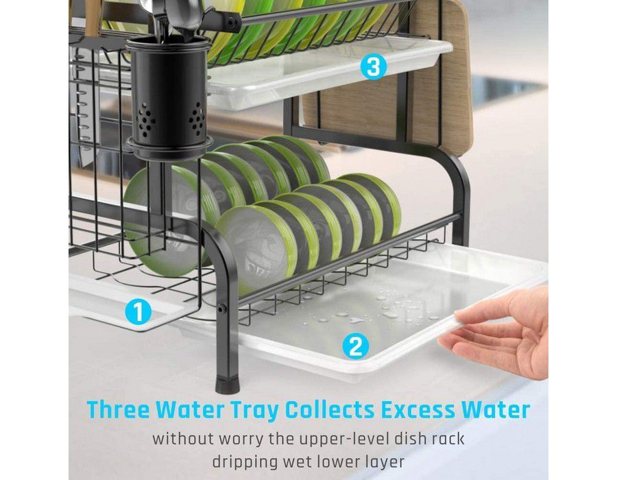 Buy Dish Rack Handy Cutlery Stand Stacker (2tier) SS Organiser Black