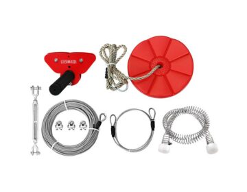 Kids Play Equipment Activity Game Flying Fox + Swing Black