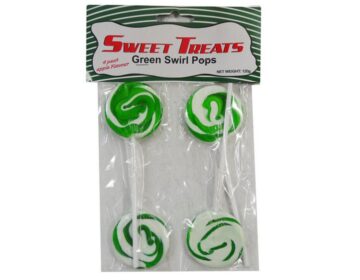 Lolly Candy Bulk Pack 10 x (4-pack | 120g) Bagged Swirl Pops Green