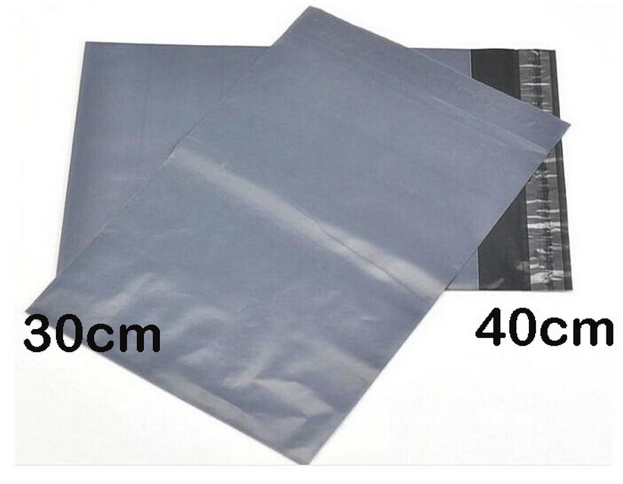 Plastic Bags Post Mailer Courier Satchel (100pk | 400x300mm) Grey - Image 2
