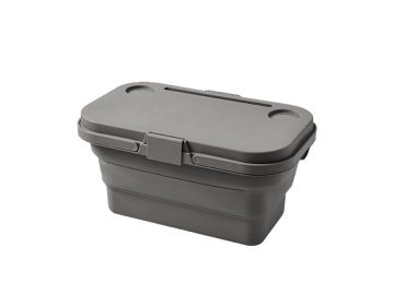 Picnic Basket Outdoor Meals Hamper (2-in-1) Folding Portable Grey